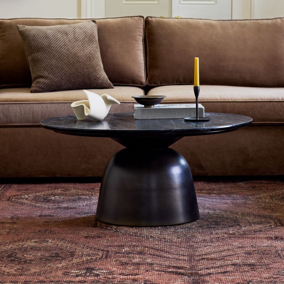 Olina Coffee Table 91cm - Modern Marble Elegance | West Elm UK